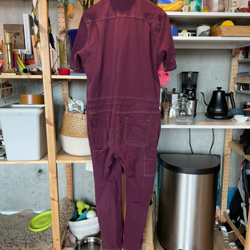 Wildfang Women's Burgundy Short-Sleeve Jumpsuit - Picture 2 of 7